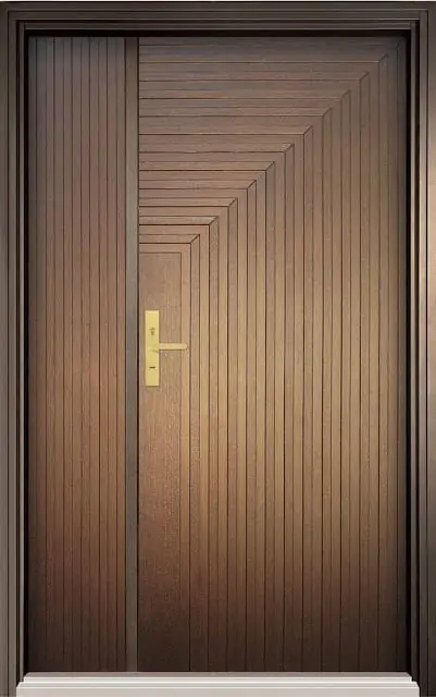 Porta ripada - Porta de madeira ripada - Escura - Marrom