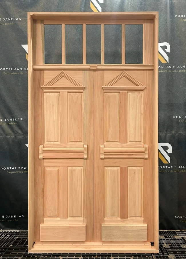 Porta dupla de madeira maciça Porta dupla de madeira maciça